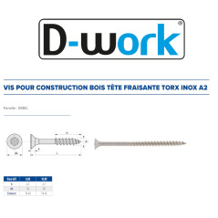 50 Vis Torx 8 x 140 mm – Inox A2, Norme DIN – Résistance et Durabilité - LENNIE