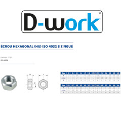 5 Écrous Hu ISO 4032.8 M42 – Zingué Blanc – Fixation Sécurisée et Durable - LENNIE