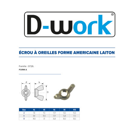 100 Écrous à Oreille D10 – Laiton, Forme A – Fixation Sécurisée et Durable - LENNIE