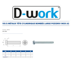 500 Vis MTX TC Pozi 4 x 35 mm – Inox A2, Norme DIN 7985 – Résistantes et Durables - LENNIE