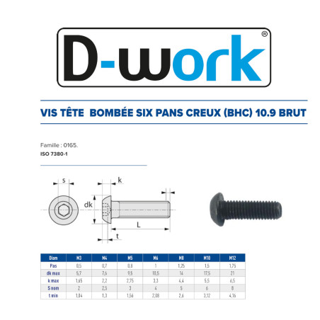 200 Vis BHC 6x30 mm – Acier CL10.9, Norme Brut – Fixation Sécurisée et Durable - LENNIE