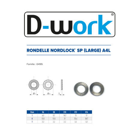 200 Rondelles Nordlock SP (Large) D.8 – Inox A4L – Fixation Sécurisée et Durable - LENNIE