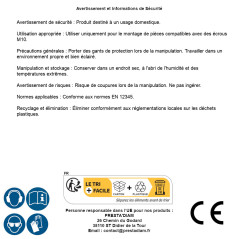 200 Cache-Ecrous Noir Clé de 7 - M4 mm - Polyamide - D-Work