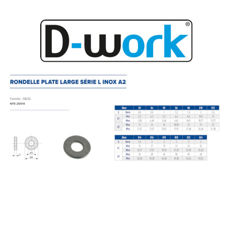 200 Ronds Plates Larges Ø6 cm – Inox A2, Norme NFE 25514 – Résistance et Durabilité - LENNIE