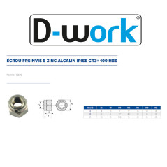 100 Écrous Freinvis M16 – Zingué CR3, Norme CL8 – Fixation Sécurisée et Durable - LENNIE