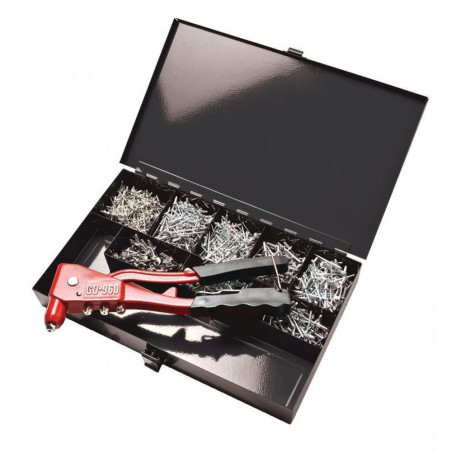 Coffret 430 Pièces Rivets Multiserrage + Pince GO960 - Fixation Rapide et Durable - - D-Work