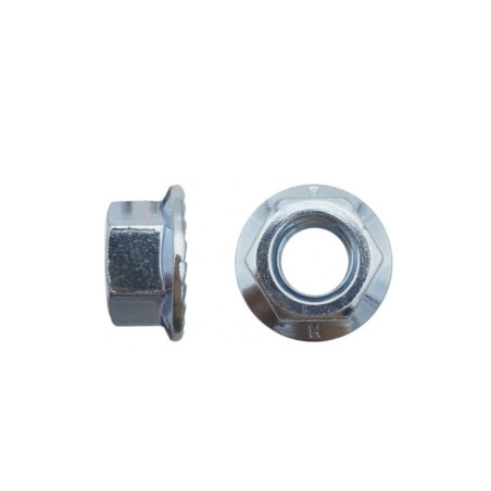 200 Écrous Embase Crantée M6 – Zingué Blanc, Norme DIN 6923 – Fixation Sécurisée et Durable - LENNIE