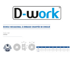200 Écrous Embase Crantée M4 – Zingué Blanc, Norme DIN 6923 – Fixation Sécurisée et Durable - LENNIE