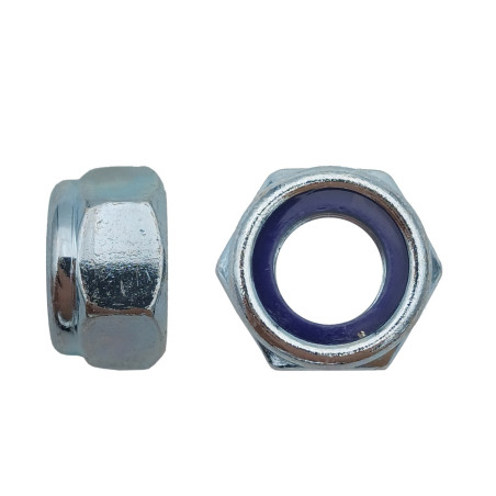 100 Écrous Frein M12 – Zingué Blanc, Norme DIN 985 – Fixation Sécurisée et Durable - LENNIE