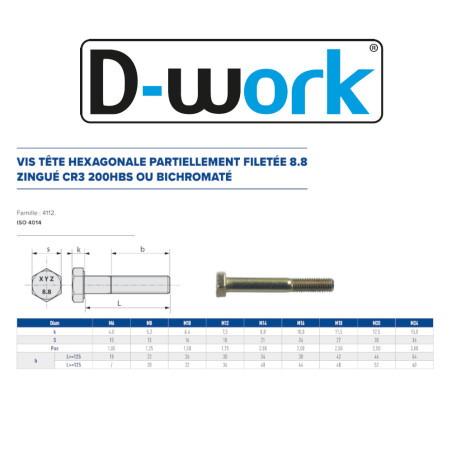 10 Vis à Tête Fraisée 20x200 mm – Acier CL8.8, Zinguées CR3 – Fixation Sécurisée et Durable - LENNIE