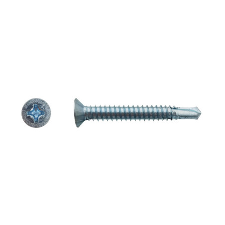 500 Vis Autoperceuses 3.9x25.4 mm – Zingué Blanc, Norme DIN 7504 M – Fixation Sécurisée et Durable - LENNIE