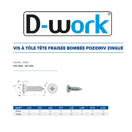 Vis TFB PZ N8 (4.2)x15.9 mm – Zingué Blanc, Norme DIN 7983 – Fixation Sécurisée et Durable - LENNIE