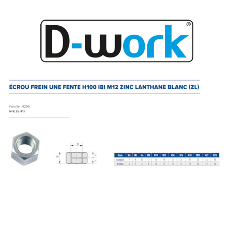 200 Écrous Frein M5 – Zingué Blanc, Norme NFE 25-411 – Fixation Sécurisée et Durable - LENNIE