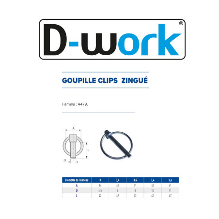 50 Goupilles Clips Ø11 mm – Zingué Blanc – Fixation Sécurisée et Durable - LENNIE