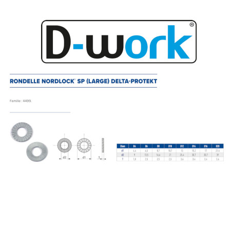 100 Rondelles Nordlock Large D12 – Delta Protekt 8UM – Fixation Sécurisée et Durable - LENNIE