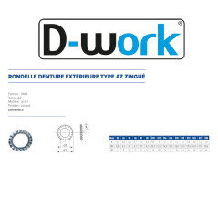 1000 Ronds Dentés Extérieurs D3 – Zingué Blanc, Norme DIN 6798 – Fixation Sécurisée et Durable - LENNIE