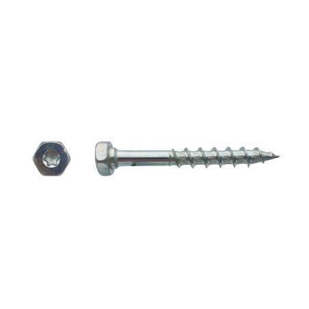 50 Tirefonds Dual TH Torx T40 10x60 mm - Zing Bleu - Fixation Robuste et Durable - D-Work
