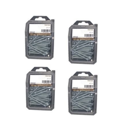 4 x 20 Tirefonds TH 8x80 mm – Zingué Blanc, Norme DIN 571 – Fixation Sécurisée et Durable - LENNIE