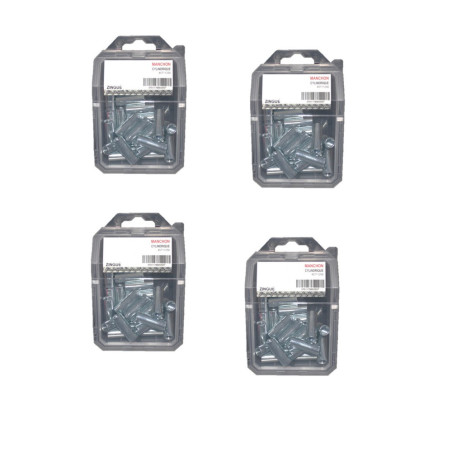 4 Coques de 25 Manchons Cylindriques 6 x 30 mm - Zingué blanc - D-Work