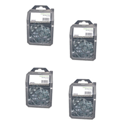 4 Coques de 80 Rondelles Plates D10 – Zingué Blanc, Norme NFE 25513 – Fixation Sécurisée - LENNIE