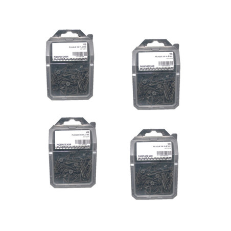 4 Coques de 100 Vis Plaque de Plâtre 25 mm – Phosphaté Noir – Fixation Sécurisée et Durable - LENNIE