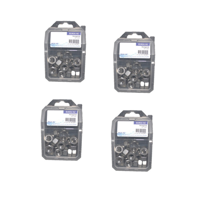 4 Coques de 50 Ecrous HU M6 mm - DIN 934 - Inox A2 - D-Work 4 Coques de 50 Ecrous HU M6 mm - DIN 934 - Inox A2 - D-Work