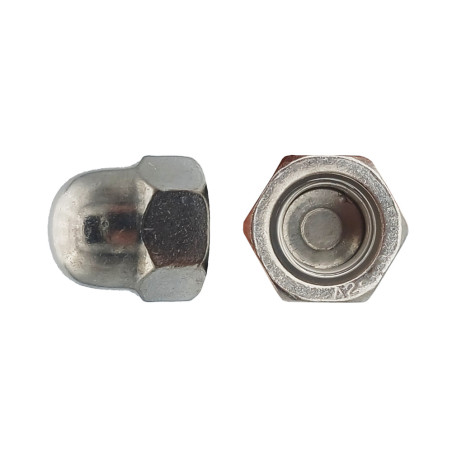 25 Ecrous Borgnes M20 mm - DIN 1587 - Inox A2 - D-Work