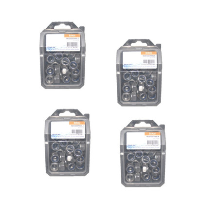 4 Coques de 25 Ecrous Freins Indésserrables M10 mm - DIN 985 - Inox A2 - D-Work