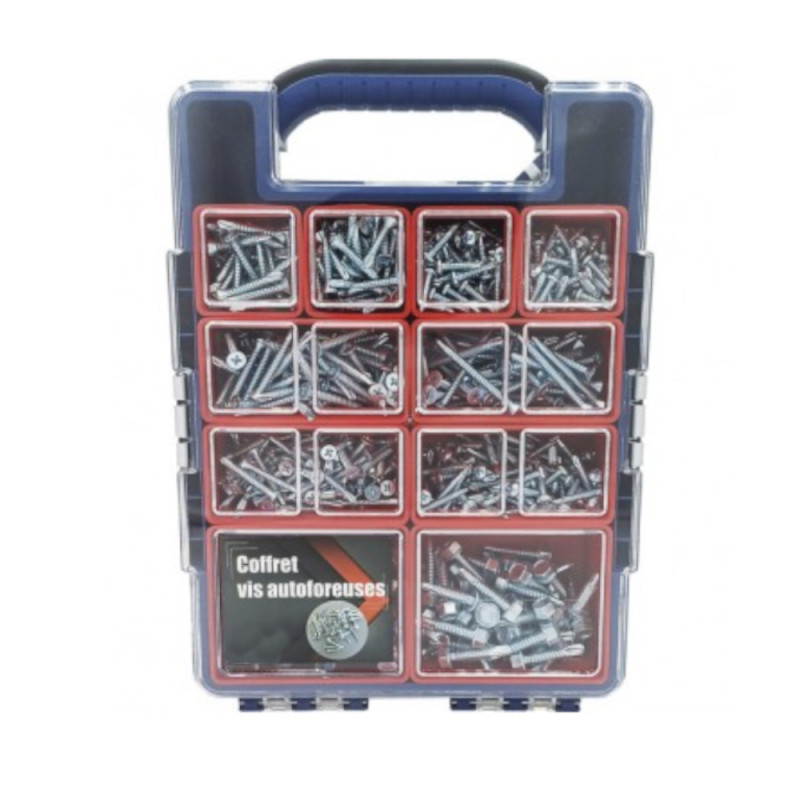 Coffret de 755 Vis Autoperceuses – Zingué Blanc – Fixation Rapide et Efficace - LENNIE
