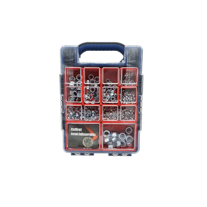 Coffret 920 Ecrous Freins Indésserables - Zingué blanc - D-Work Coffret 920 Ecrous Freins Indésserables - Zingué blanc - D-Work