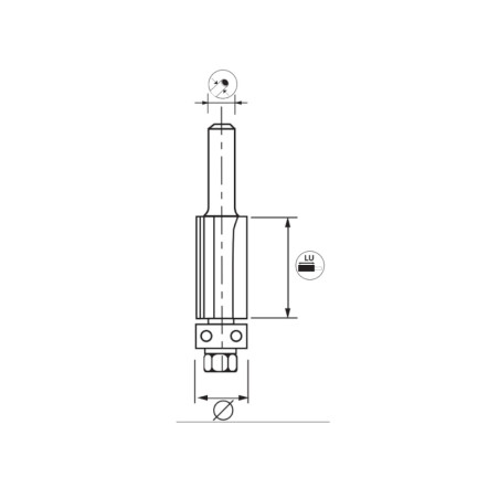 Mèche Affleureuse Droite HM D.9,5 L.U.25.4 LT 69 Q 6 - Précision et Performance pour Bois - LEMAN