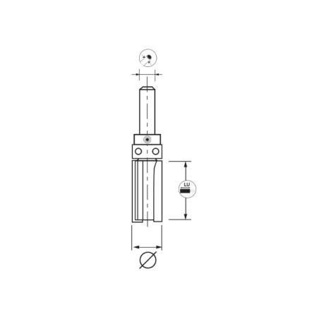 Mèche Affleureuse Droite HM D.12,7 - Longueur Utile 25,4 mm - Précision et Finition Optimale - LEMAN