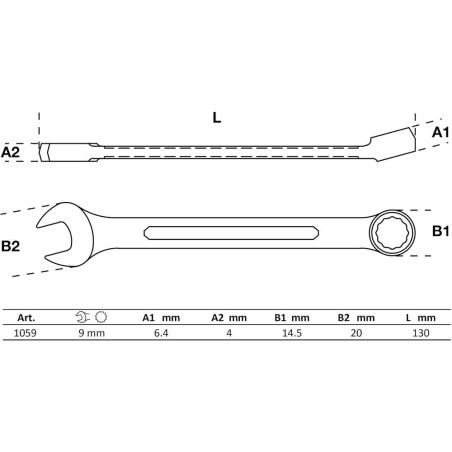 Clé Mixte 9 mm - Acier, Précision et Robustesse - BGS