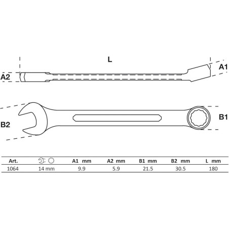 Clé Mixte 14 mm - Acier, Précision et Robustesse - BGS