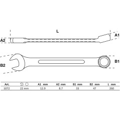 Clé Mixte 22 mm - Acier, Durable et Précise - Zones Difficiles - D-Work