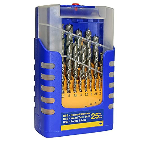 Jeu de Forets Hélicoïdaux HSS 1-13 mm - 25 Pièces - Acier Rapide, Précision et Durabilité - BGS