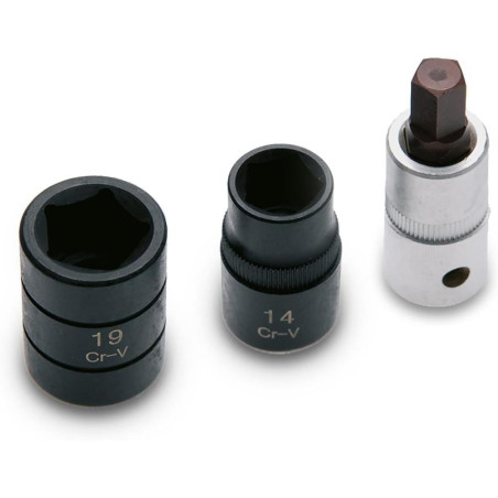 Douilles Spéciales pour Étriers 12,5 mm (1/2) - Précision et Robustesse, Acier, Pro, 3 pcs - D-Work
