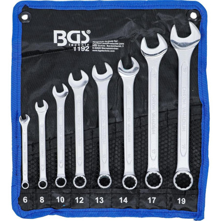 Jeu de Clés Mixtes 6-19 mm - 8 Pièces - Acier Résistant et Pratique pour Mécanique et Bricolage - BGS