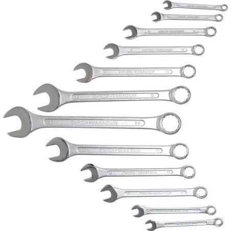 Jeu de Clés Mixtes 6-22 mm - 12 pcs - Acier Résistant et Précision d Usage, Pro - D-Work