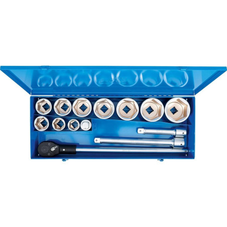 Coffret de Douilles 25 mm (1) 15 pcs - Outil Complet et Durable, Pro, Acier Résistant - D-Work
