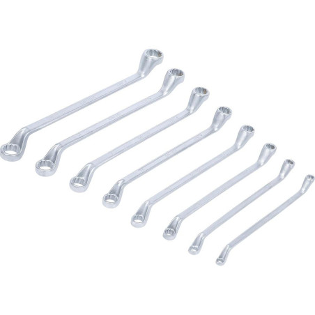 Jeu de Clés à Œil Doubles Coudées 8 Pièces - 6x7 à 20x22 mm - Acier Résistant - Précision et Confort d Utilisation - BGS