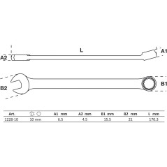 Clé Mixte Extra Longue 10 mm - Acier Résistant - Précision et Confort d Utilisation - BGS
