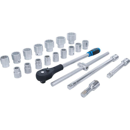 Coffret de Douilles Douze Pans 20 mm (3/4 ) - 21 Pièces - Acier Résistant et Précision Professionnelle - BGS