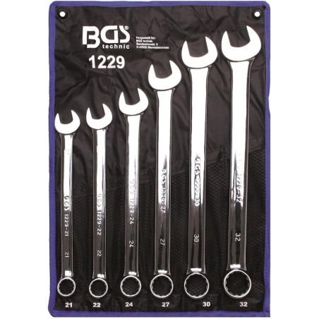 Jeu de Clés Mixtes Extra Longues 21-32 mm - 6 pcs, Acier Résistant et Précision Professionnelle - D-Work