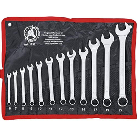 Jeu de Clés Mixtes 6-22 mm - 12 pcs - Acier Résistant et Précision Professionnelle - D-Work
