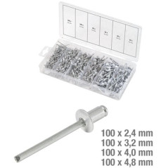 Assortiment de Rivets Pop 150 Pièces - Acier, Ø3.2 à 4.8 mm - Fixation Solide et Polyvalente - BGS