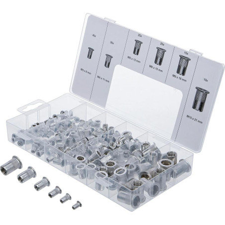 Assortiment d Écrous Rivets Aluminium 150 pcs - Léger et Résistant - Plastique - D-Work