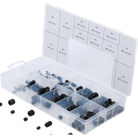 Assortiment de Vis Sans Tête 160 pcs, Acier, Résistantes et Polyvalentes - D-Work