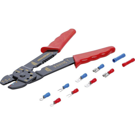 Pince à Sertir 200 mm - Assortiment 61 pcs de Cosses de Câble - Précision et Polyvalence - Acier - D-Work