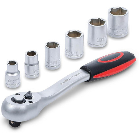 Coffret de Douilles 7 pcs 8-19 mm 3/8 - Précision et Polyvalence, Pro, Acier Résistant - D-Work